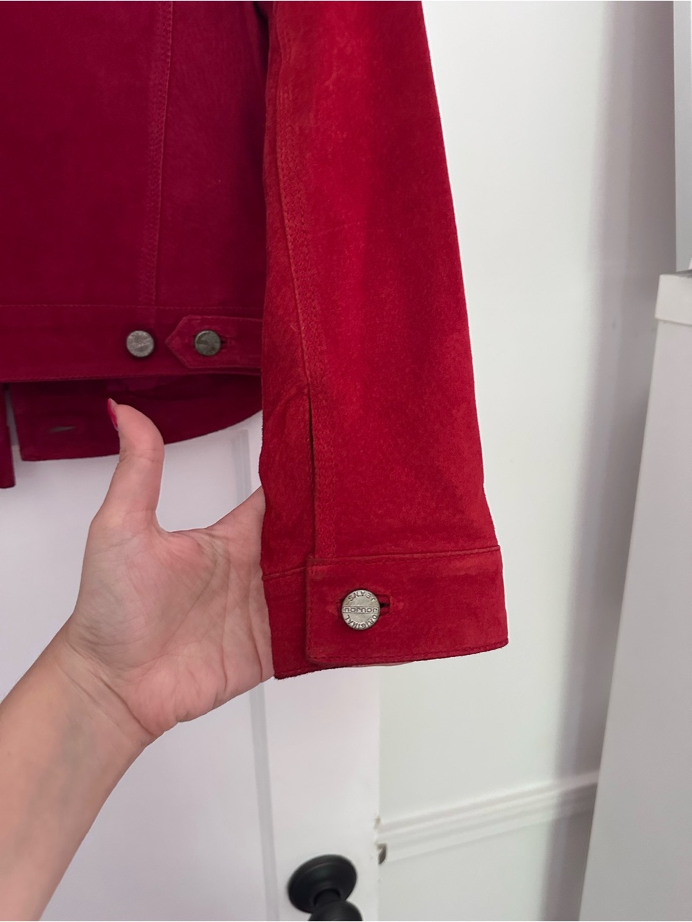 Jou Jou Skins Vintage Red Suede Leather Jacket — Size M - Picture 9 of 9